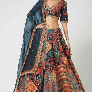 Embroidered Semi Stitched Lehenga Choli