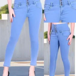 WOMENS 4-BUTTON PLAIN JEANS FOR WOMEN PLUS SIZE WOMEN AND GIRL